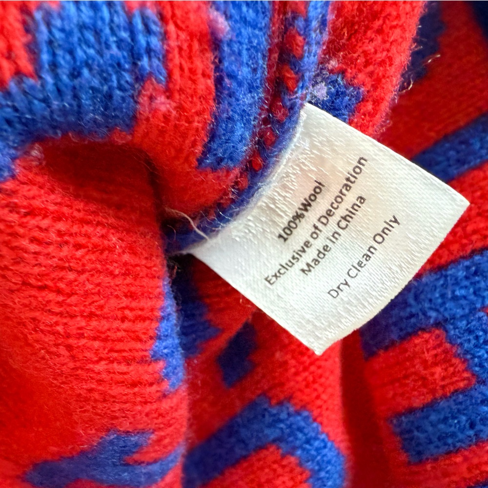 Clare V. Blue and Red Graphic Sweater - Picture 6 of 7